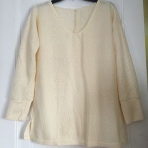 Cream Textured Sweater